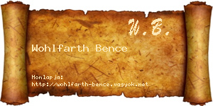 Wohlfarth Bence névjegykártya